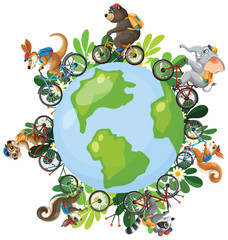 Animals Cycling Around the World