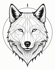 Naklejka premium wolf head vector