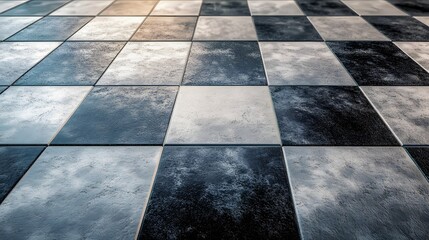 Textured Checkerboard Floor Tiles Pattern Design