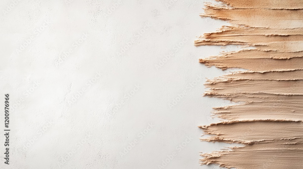 Poster neutral watercolor concept. textured paper edge on a white background for creative design projects.