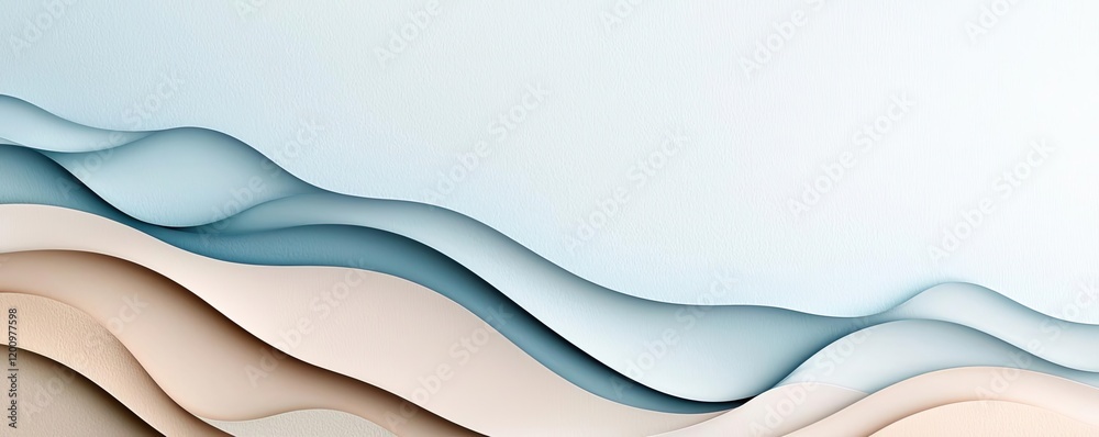Poster Minimalist watercolor idea. Abstract wave design with soft colors and smooth curves, ideal for backgrounds.
