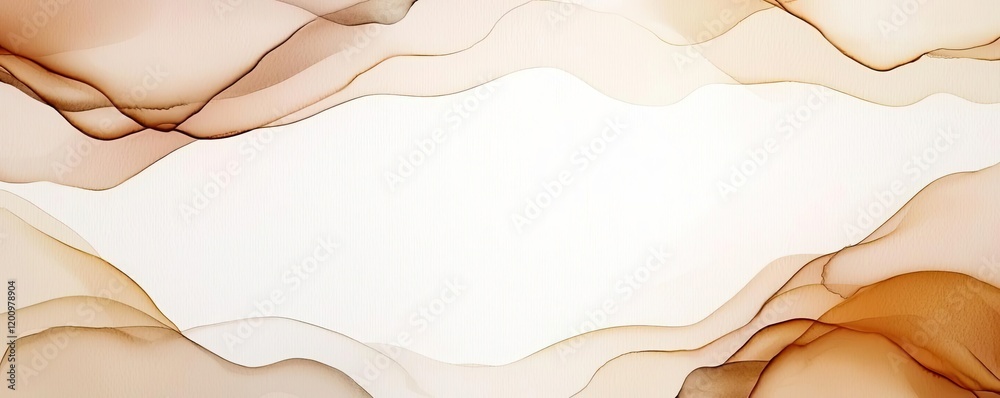 Poster neutral watercolor concept. abstract design showcasing flowing shapes and soft colors for creative p