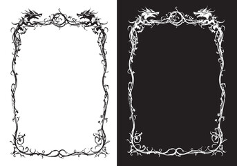 decorative dragon and twig frame ornate © Jodi