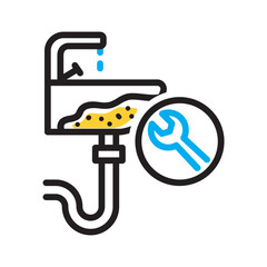 Vector multicolor icon for Sink repair