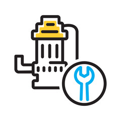 Vector multicolor icon for Sump pump repair