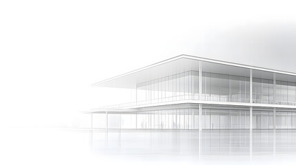 Fototapeta premium 11. A rectangular building with a grid of uniformly sized windows, standing in an open area with no additional structures or distractions, focusing on the simplicity of its design 