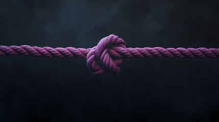 Symbol of strength in red and blue knot