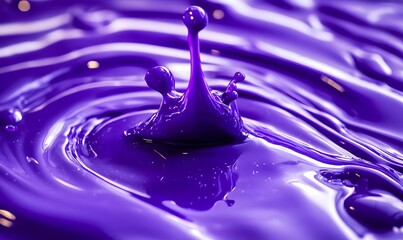 Purple liquid splash with concentric ripples.