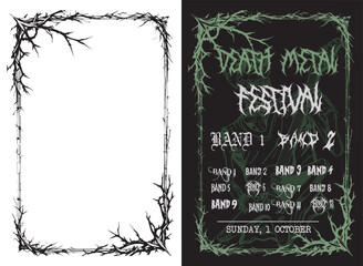 root frame death metal band poster, rock music poster, metal poster show, punk poster, root frame horror frame