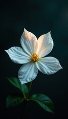 Obraz premium Softly glowing white jasmine petals against a dark background, mysterious, soft, ethereal