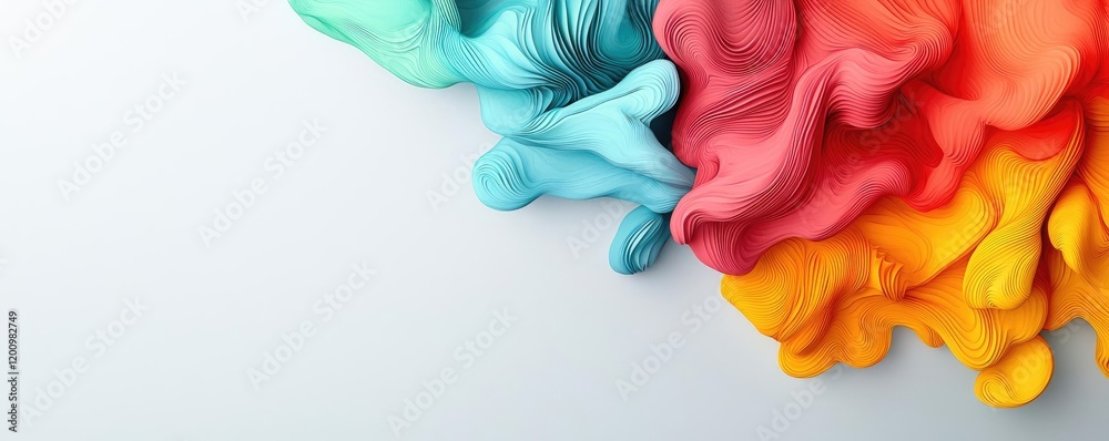 Poster playful watercolor concept. vibrant abstract fluid art with colorful waves and soft gradients on a l