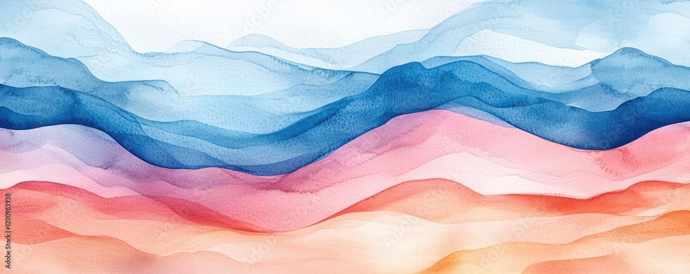 Aufkleber playful watercolor concept. beautiful abstract watercolor waves in soft colors create a calming and 