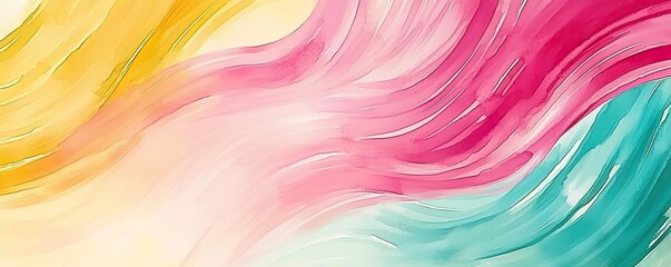 Obraz premium Playful watercolor concept. Vibrant and colorful abstract design with flowing lines and smooth gradients.