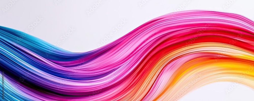Poster playful watercolor concept. vibrant waves of color blending beautifully in a smooth abstract design.