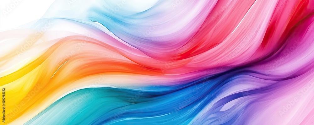 Poster playful watercolor concept. vibrant abstract waves of color blending seamlessly into a mesmerizing v