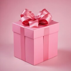 Fototapeta premium Pink Gift box with ribbon
