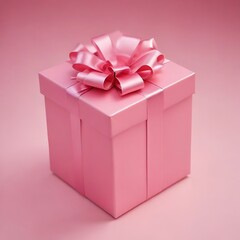 Obraz premium Pink Gift box with ribbon