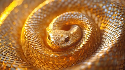 Fototapeta premium Close-up of a golden or yellow rattlesnake head on a black background