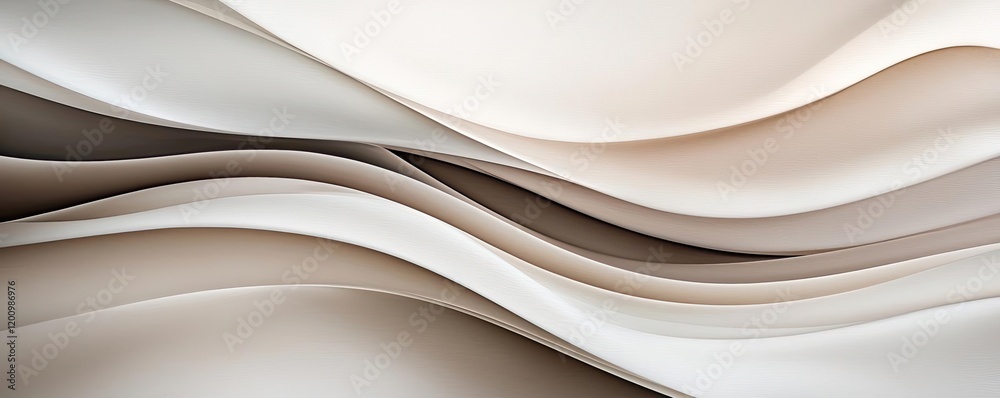 Poster Neutral watercolor concept. Abstract design with flowing waves in neutral tones; perfect for backgrounds and textures.