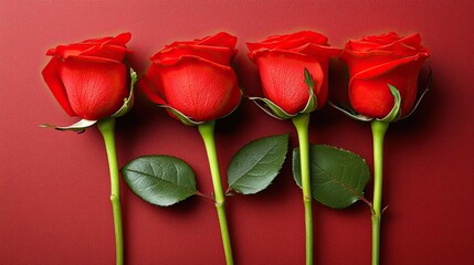 Elegant Red Roses on a Rich Background