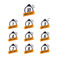 Collection of Count down with clock number