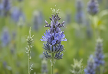 Obraz premium blue flowers in the wind