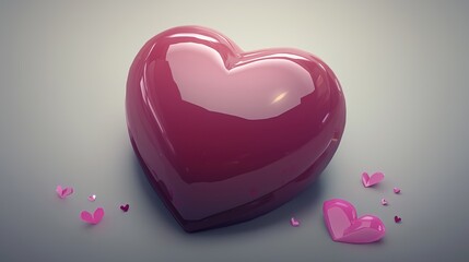 Shiny Heart Shape with Surrounding Mini Hearts