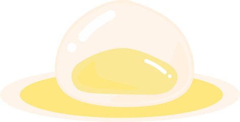 Sweet Steamed Bun with Custard Filling on Plate