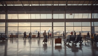 Blurry airport background