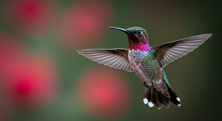 Fototapeta premium Annnimal Hummingbird in Flight Nature Wildlife Birds Photography