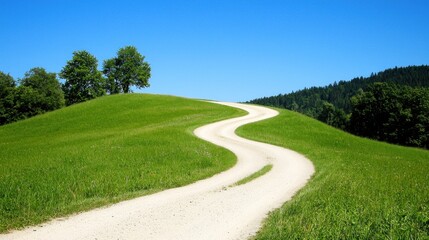 Winding Road up Green Hill