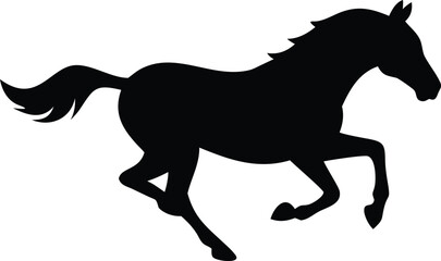 Running Horse Silhouette Vector: Elegant Animal Illustration
