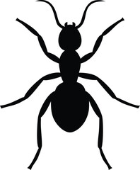Ant Silhouette Vector: Minimalist Insect Illustration for Nature Themes
