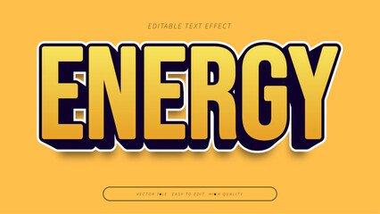 energy editable text effect 3d gradient typography design