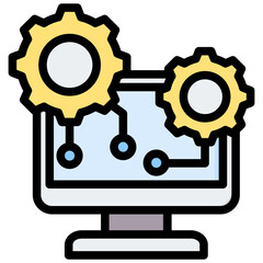 Computing Outline Color Icon