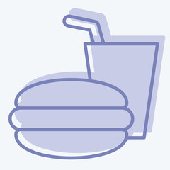 Obraz premium Icon Fast Food. related to Restaurant symbol. two tone style. design editable