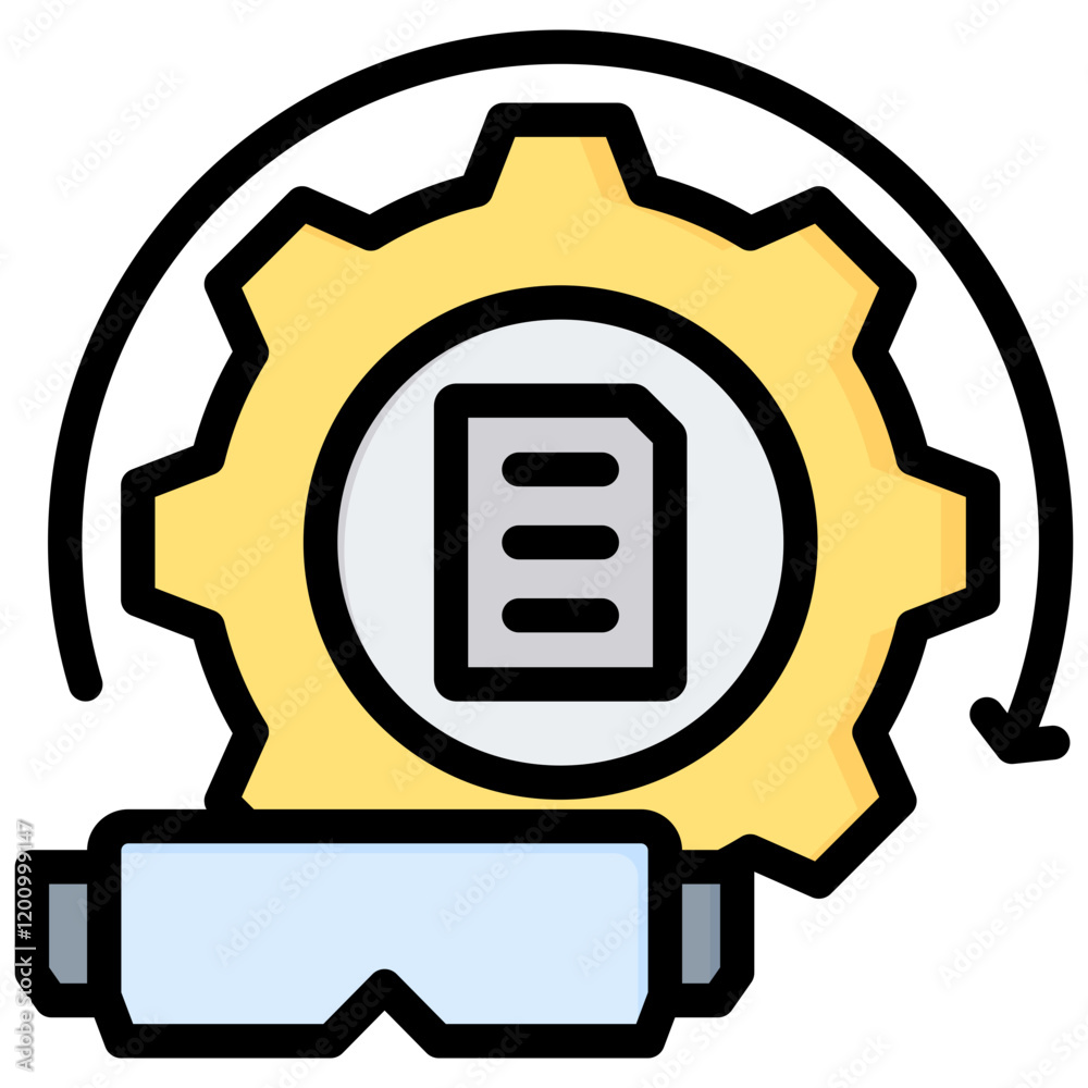 Poster spatial process outline color icon