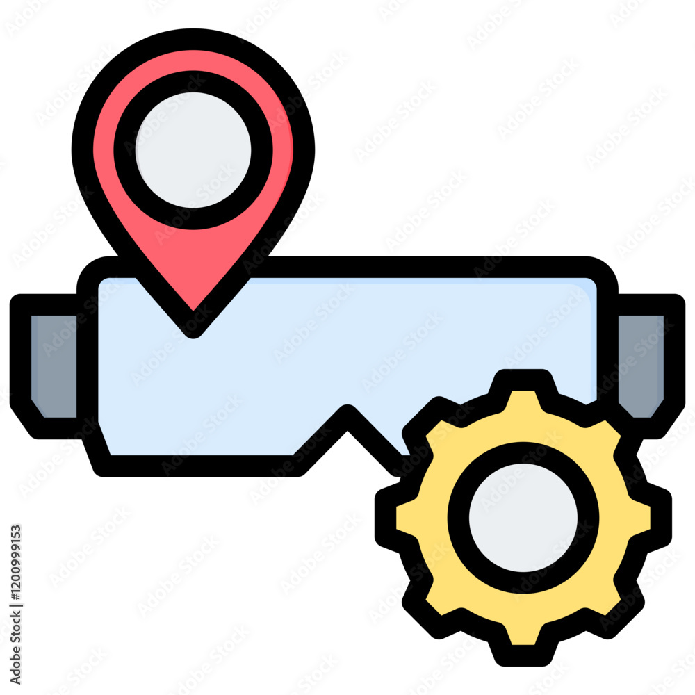 Poster Spatial Mapping Engine Outline Color Icon