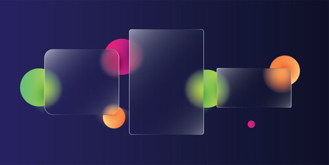 Glassmorph transparent blank Login and Sign in Form concept vector illustration 
