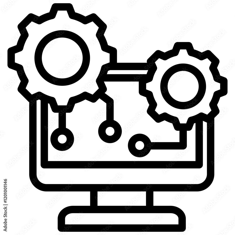 Poster computing outline icon