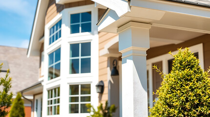 Dream House Exterior: Modern Architecture, Elegant Porch, and Stunning Curb Appeal