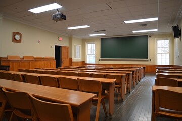 Empty University Lecture Hall Classroom Ready For Students