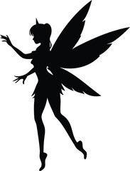 Fairy Silhouette Vector: Enchanting Magical Design for Creative Projects

