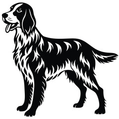 Spotted Dog Silhouette Vector: Elegant Canine Illustration
