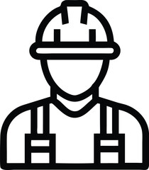 Construction Worker Icon Vector: Professional Industry Illustration
