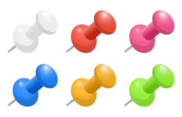 カラフルな画鋲のセット、ピン