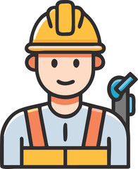 Worker with Hard Hat Vector: Ideal for Construction and Safety Designs
