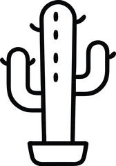 Simple Cactus Line Art Vector: Minimalist Desert Plant Design
