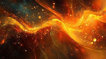 Abstract flame texture with glowing embers and vibrant light effects in warm tones