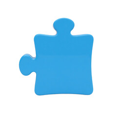 Obraz premium Blue puzzle piece with transparent background